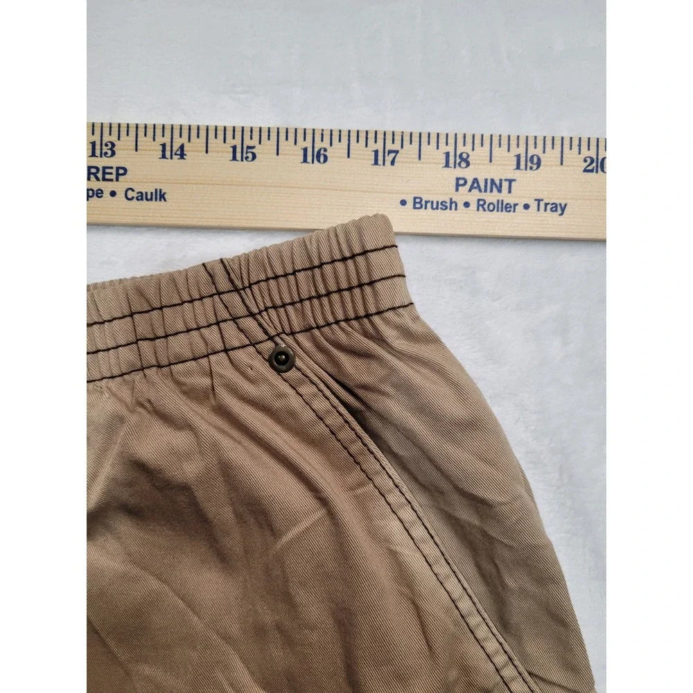 NWT Roaman's Shorts Women 24W Khaki Elastic Waist Cotton Twill Casual Utility